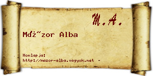 Mázor Alba névjegykártya